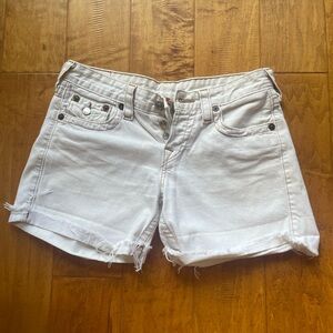 True Religion Jean shorts white denim Jayde 27